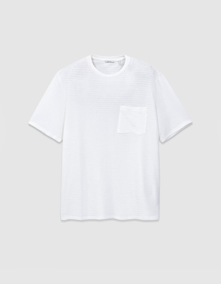 Men's chalk decorative texture knit T-shirt-5