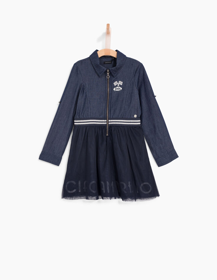 Robe-chemise en jean et jupon en tulle fille-2