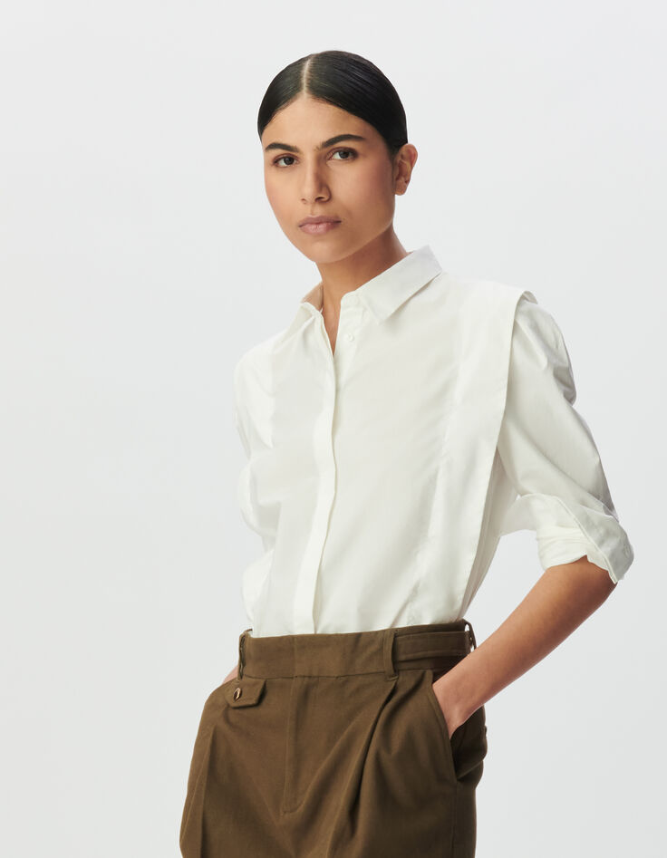 Camisa blanca cortes laterales mujer-4 Camisa blanca cortes laterales mujer-4