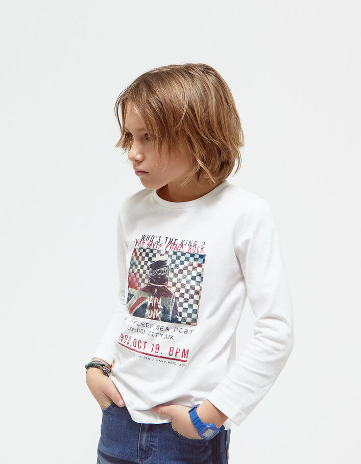 Camiseta blanca motivo bandera niño -2