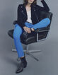 Women’s navy suede biker-style jacket-5
