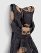 Chèche coton laine jacquard motif têtes de mort femme-2