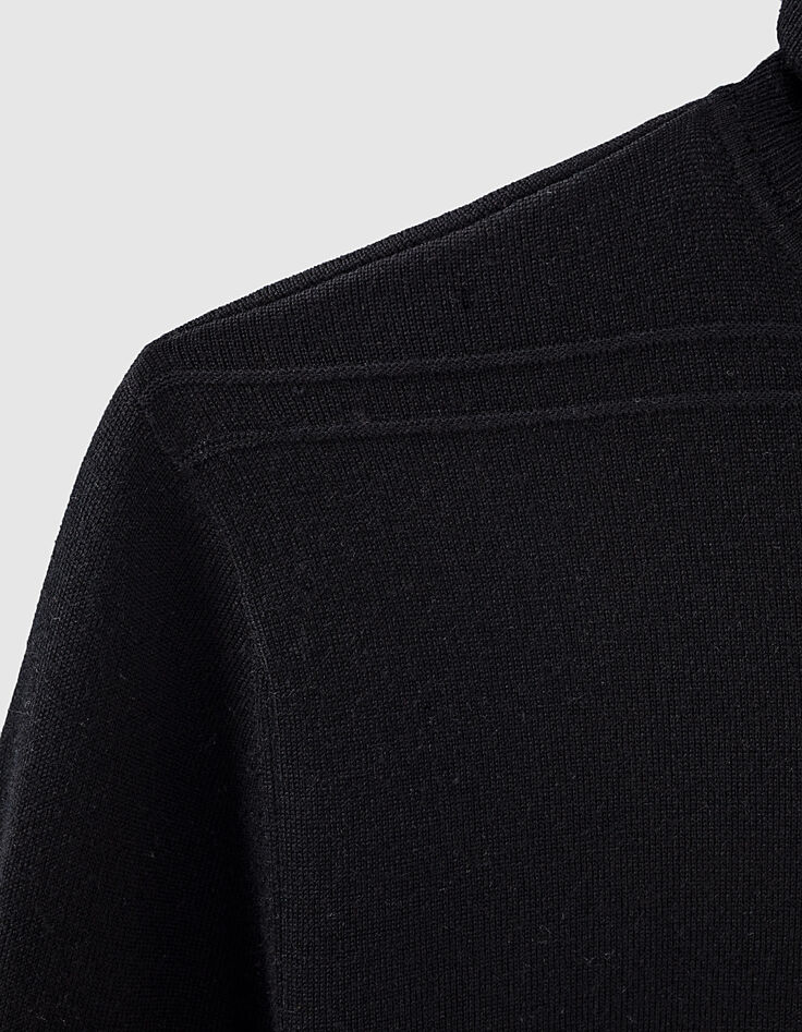 Schwarzer Herrenstrickpullover mit Rollkragen-3