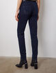 Dunkelblaue Sculpt-up-Damenjeans im Slim-Fit mit Nieten-3