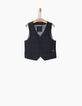 Gilet sans manches de costume bleu marine garçon-1