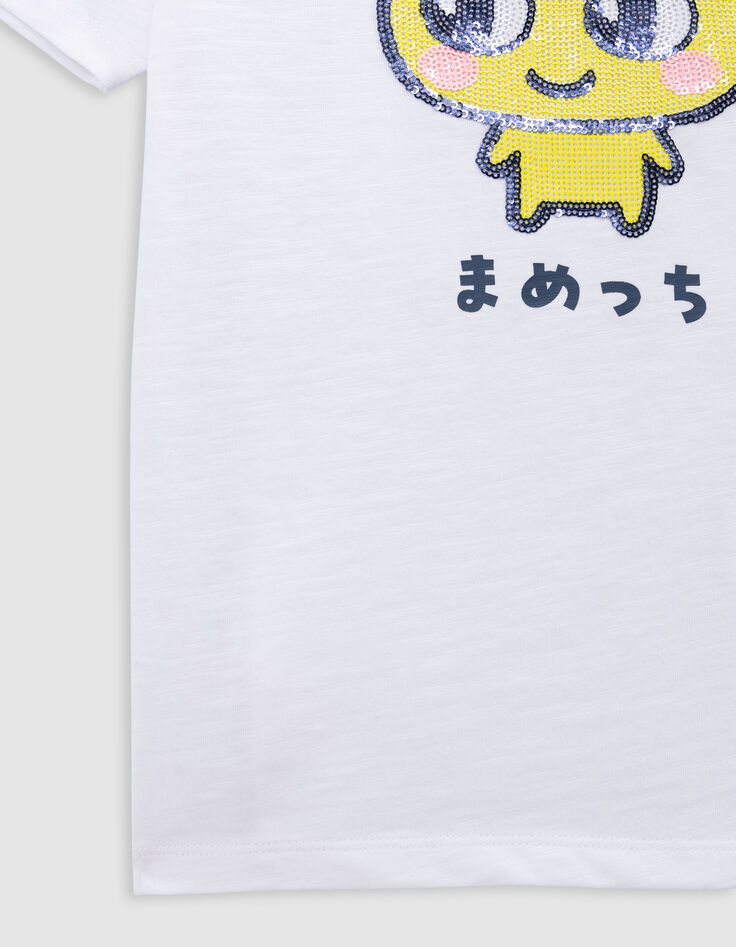 T-shirt blanc bio sequins TAMAGOTCHI x IKKS garçon-5