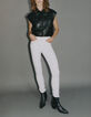 Veste en cuir ChromeFree noir sans manches à clous Femme-8