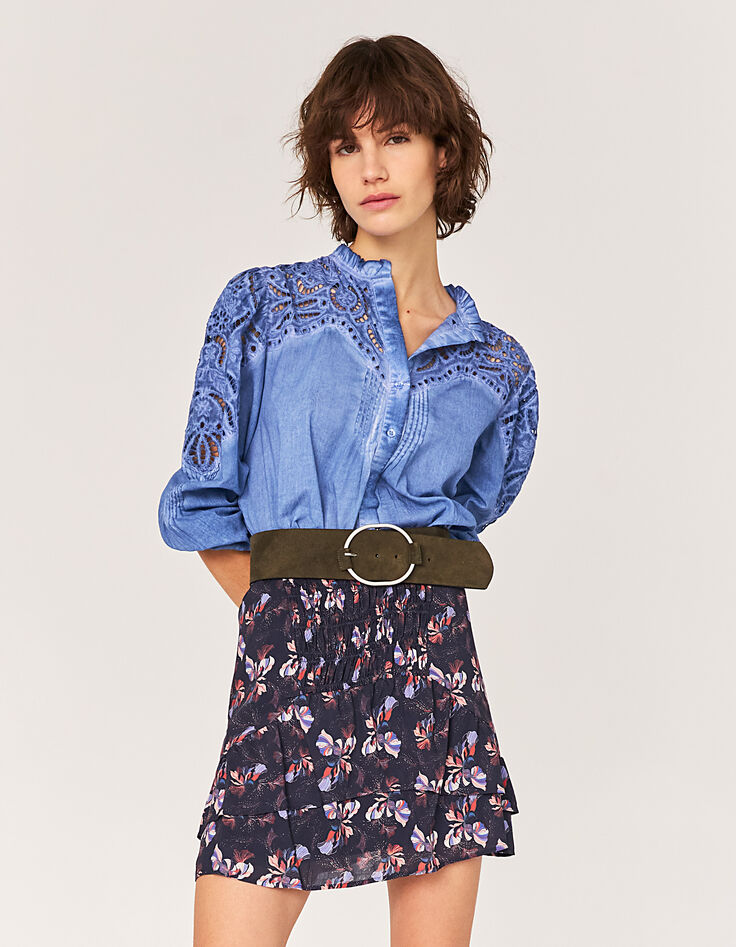 Falda skater viscosa Ecovero® floral mujer-2
