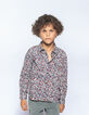 Navy overhemd rock bloemenprint jongens -2