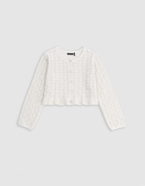 Champagne cardigan openwork lurex for girl - IKKS