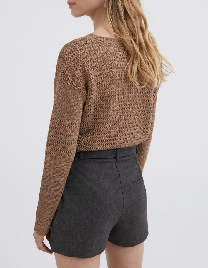 Women’s glittery Desert openwork knit sweater - IKKS