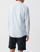 Men&rsquo;s sky SLIM shirt with watercolour stripes-3