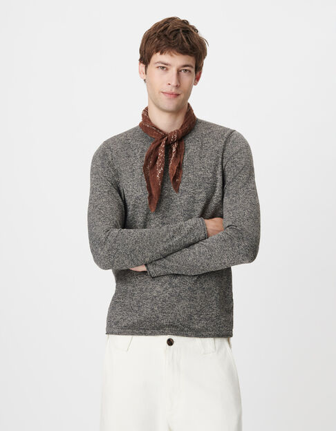 Lang&auml;rmeliger grau Herren-Strickpullover - IKKS