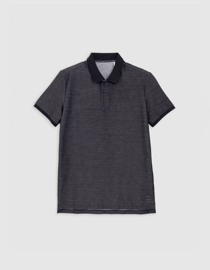Men&rsquo;s grey SEAWOOL&reg; semi-plain knit polo shirt-6