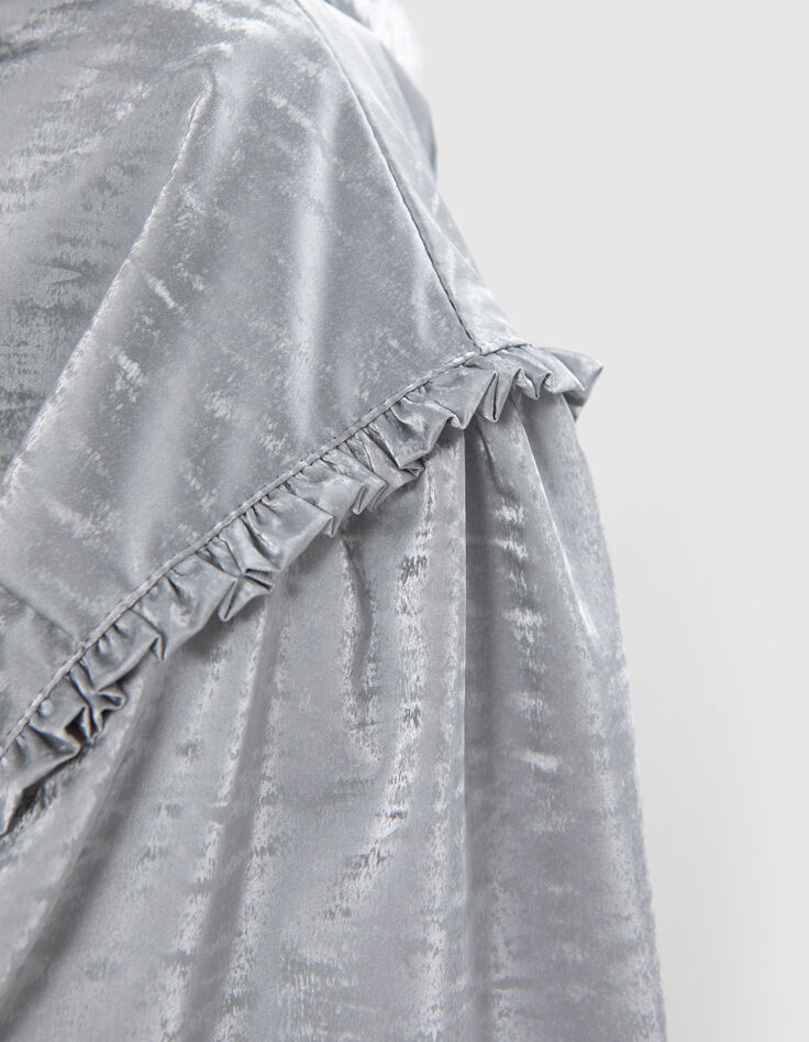 Silberfarbene Mädchen-Windjacke, Recycling, Fantasie-Motiv-5