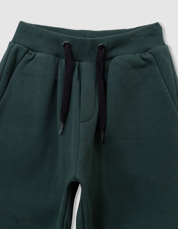 Jogging verde bolsillo bimaterial niño-5