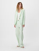 Damesjas in oversized groen linnen katoenmix-2
