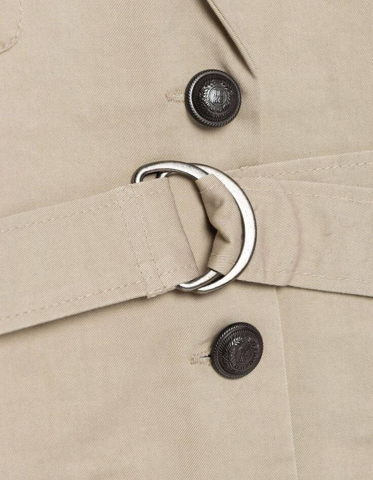 Women's beige sleeveless safari jacket-9