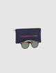 Lunettes solaires mixtes à écailles branches abricot-7