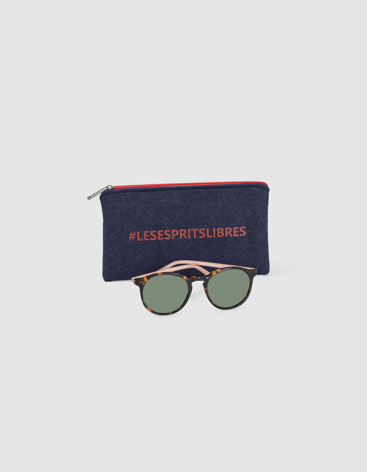 Lunettes solaires mixtes à écailles branches abricot-7