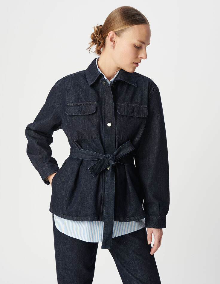 Damen Saharienne mit Reißverschluss aus Denim und recycelter Baumwolle-2