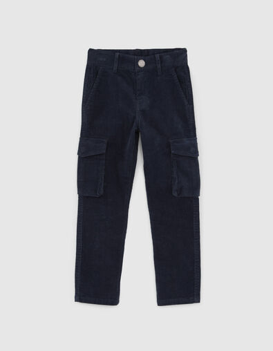 Marineblaue BATTLE-Velourshose f&uuml;r Jungen - IKKS