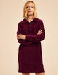 Robe zipp&eacute;e bordeaux maille velours c&ocirc;tel&eacute;e I.Code-1