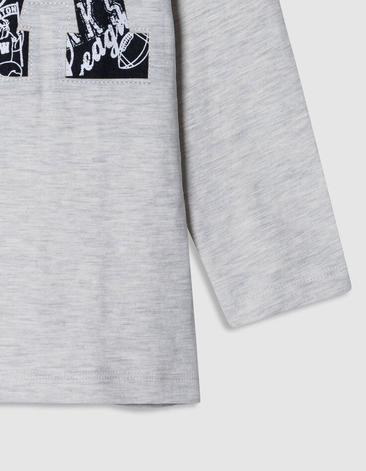 T-shirt manches longues gris clair maxi lettres A garçon-6 T-shirt manches longues gris clair maxi lettres A garçon-6