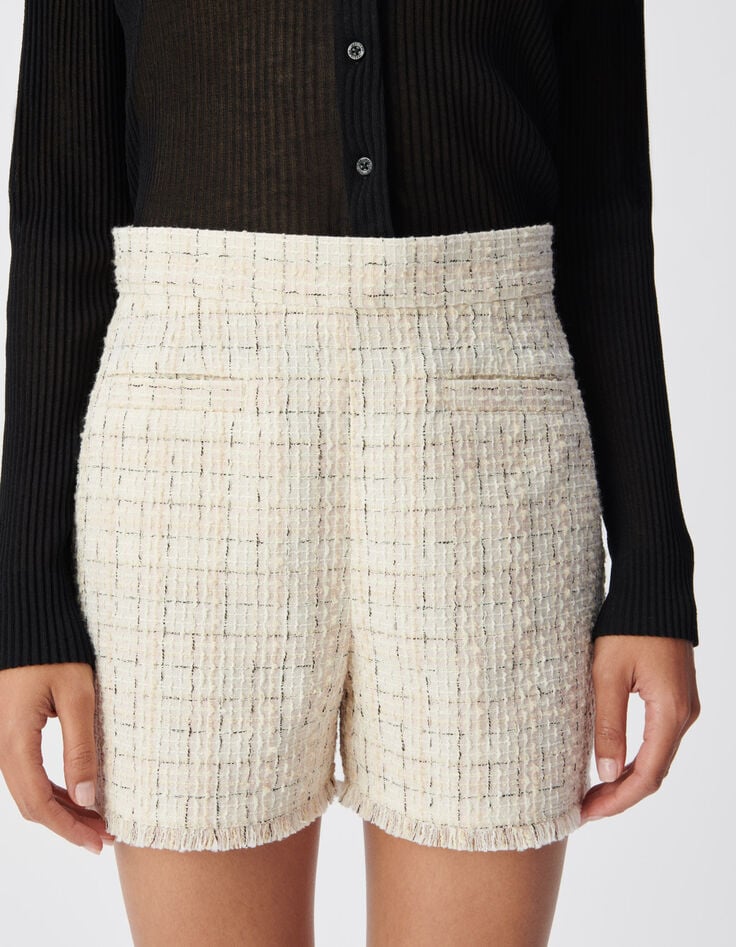 Rosa Tweed-Shorts f&uuml;r Damen-5