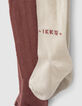 Baby girls’ rosewood and off-white tights-2