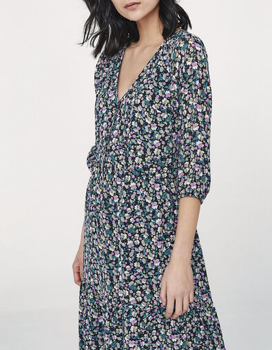 Midi jurk in viscose print bloemen dames - IKKS