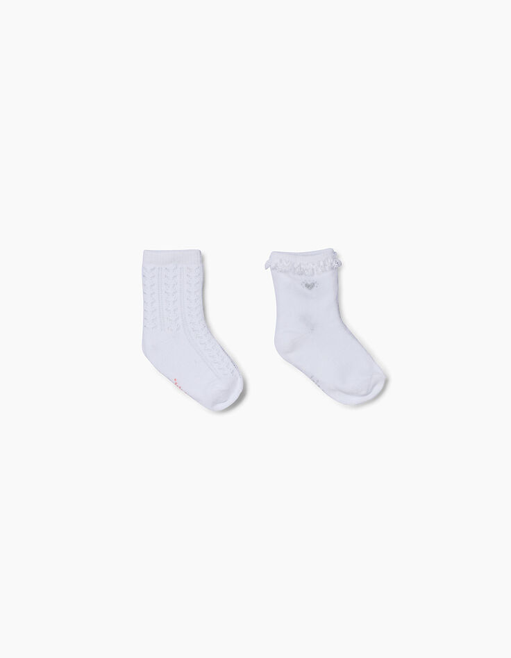 Chaussettes blanches bébé fille-1