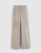 Pure Edition-Pantalon flare sésame flanelle Femme-4