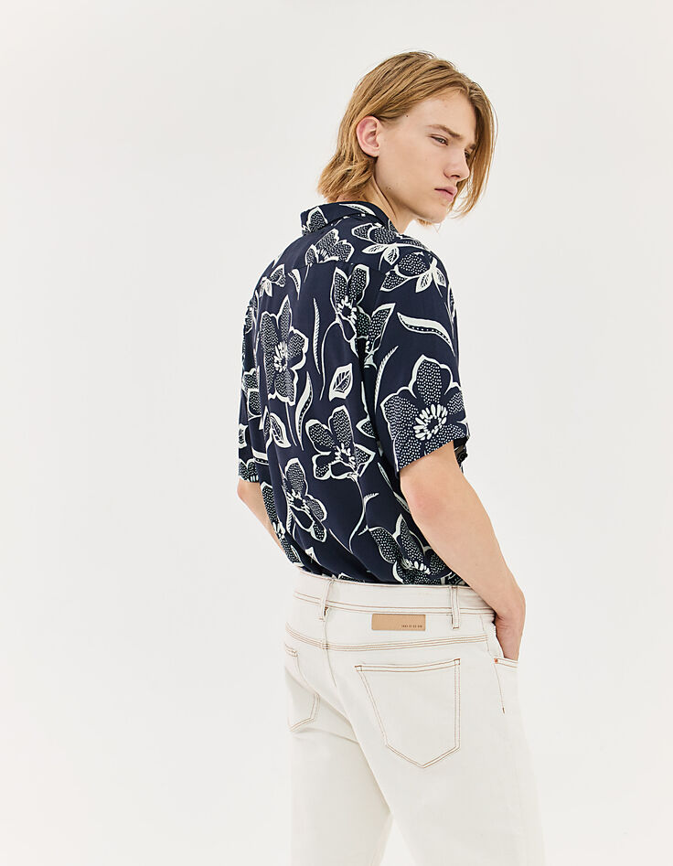 Camisa REGULAR azul marino Ecovero® maxi flores Hombre-3 Camisa REGULAR azul marino Ecovero® maxi flores Hombre-3