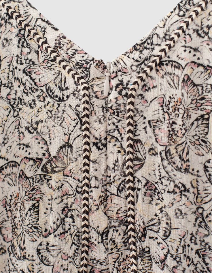 Robe longue écrue Ecovero® à imprimé papillons fille-6