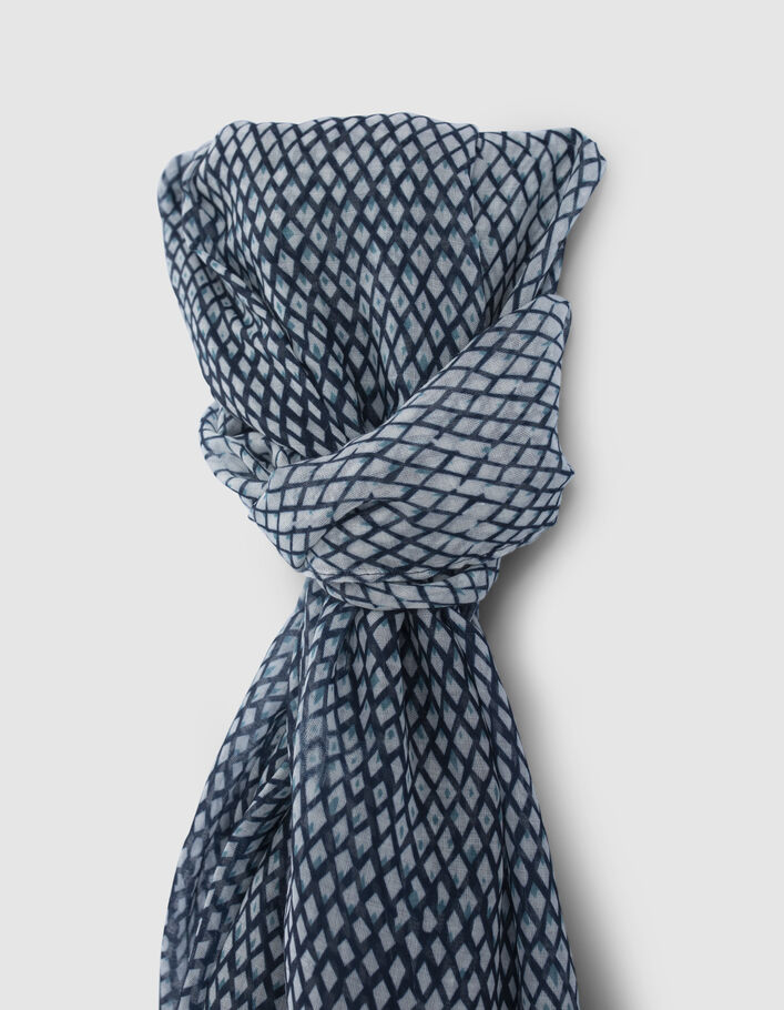 Men’s navy graphic pattern scarf - IKKS