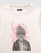 T-shirt écru visuel léopard fond tag pailleté fille-2