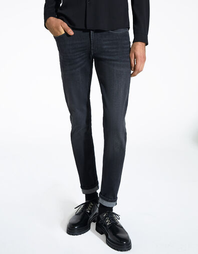 Anthrazitgraue SLIM-Herrenjeans aus Biobaumwolle Dave - IKKS