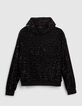 Sweat avec sequins brodés sur velours femme-5