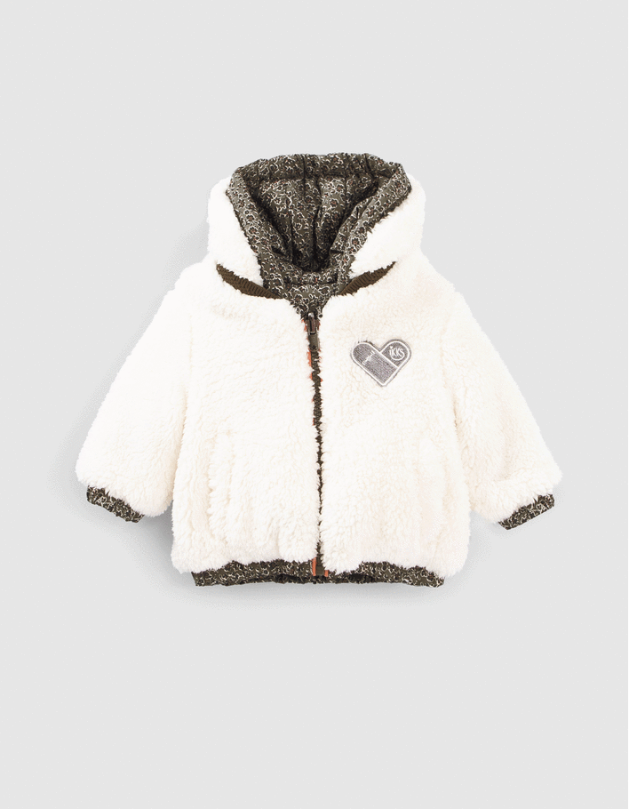 Doudoune r versible l opard floral ou Sherpa b b fille