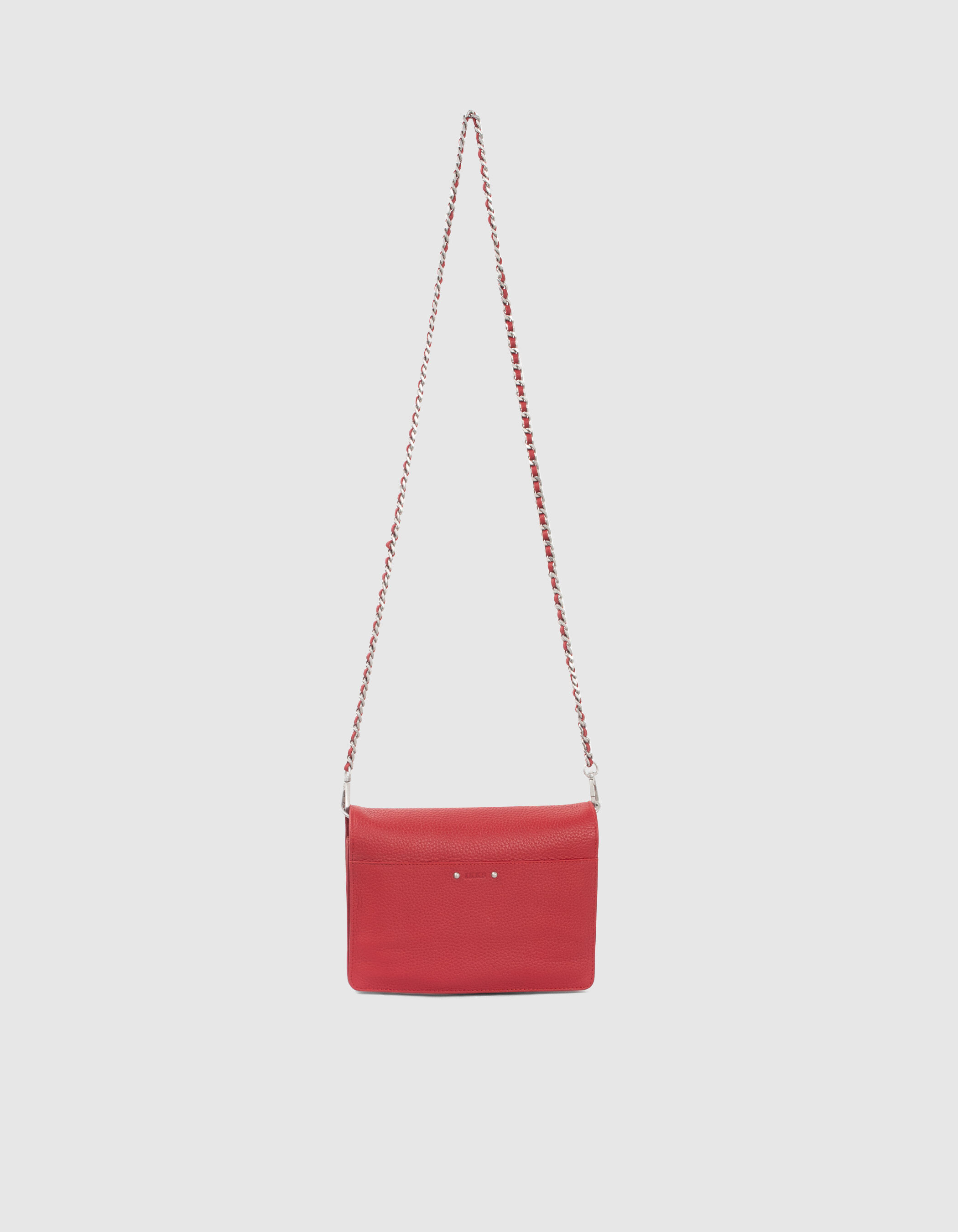 Sac pochette The Escort en cuir graine rouge femme