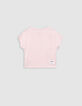 Roze T-shirt bio lovertjes TAMAGOTCHI x IKKS meisjes-2