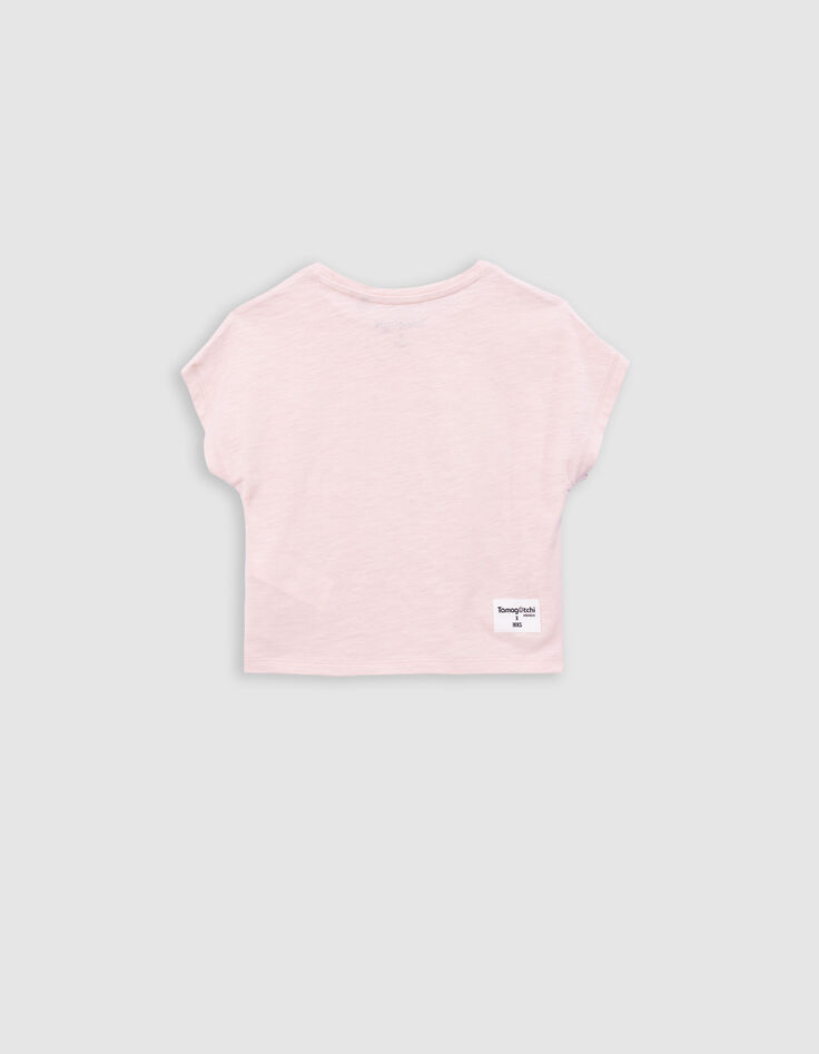 Roze T-shirt bio lovertjes TAMAGOTCHI x IKKS meisjes-2