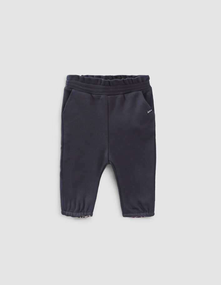 Baby girls’ star print/navy reversible joggers-3