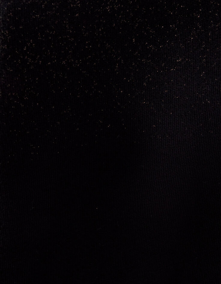 Pull noir tricot pailleté haut du corps Femme-4