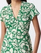 Robe verte imprim&eacute; maxi tropical Femme-4