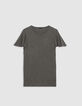 Women's khaki lurex knit tee-6