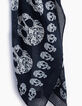 Pañuelo color marino estampado calaveras mujer-2