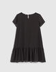 Robe noire fluide en plumetis fille-3