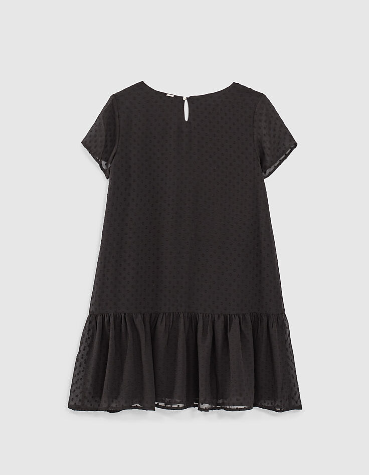 Robe noire fluide en plumetis fille-3